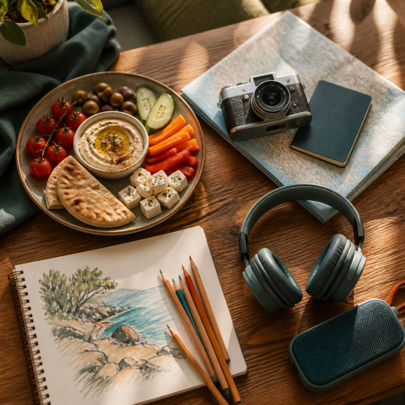 Everyday small-talk topics including food travel music and hobbies
